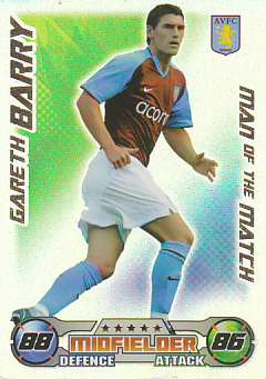 Gareth Barry Aston Villa 2008/09 Topps Match Attax Man of the Match #367